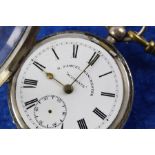 Vintage Gents Hallmarked .925 STERLING SILVER Pocket Watch Key-Wind (148g)