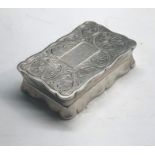 Vintage silver snuff box full Birmingham silver hallmarks measures approx 64mm by 41mm 16mm height