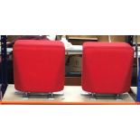 Pair of metal legged designer stools