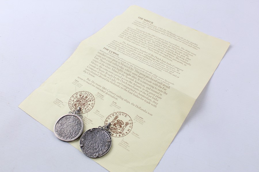 2 x Antique silver coins from ship Dutch east Indiaman Hollandia (75g) - Image 7 of 7