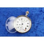 Vintage Gents Stamped .925 STERLING SILVER Up Down Chronograph POCKET WATCH 86g