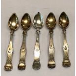 set of 5 antique islamic silver spoons each measures approx 16cm long total weight