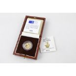 1993 BRITANNIA 1/10th Ounce Fine Gold Proof Coin w/ Box, COA (3g)