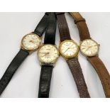 Selection of 4 vintage gents wristwatches includes rytima de luxe , roamer, trebex, freba