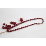 True Vintage Cherry BAKELITE NECKLACE Graduated Beads FOR RESTRINGING (35g)