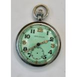 Military Jaeger le coultre pocket watch military marks to case mising second hand fully wound not