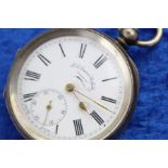 Vintage Gents Stamped .925 STERLING SILVER POCKET WATCH Key-Wind WORKING