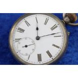 Vintage Gents .800 SILVER Open Faced pocket watch