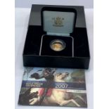 United kingdom 2007 gold proof sovereign boxed coa