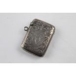 Antique hallmarked 1901 Birmingham silver vesta case (22g)