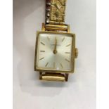 Vintage ladies 9ct gold Longines wristwatch engraved back not working no warranty given