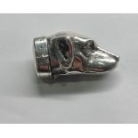 Hallmarked silver dogs head pill box full london silver hallmarks measures approx 53mm long