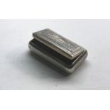 Antique french silver snuff box french silver hallmarks measures approx 57mm by 35mm