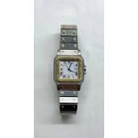 Stainless steel and gold Cartier gents automatic wristwatch the watch is in working order but missin