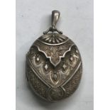 Large victorian silver locket full Birmingham silver hallmarks measures approx