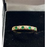 18ct gold emerald and diamond ring