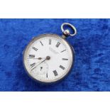 Vintage Gents Hallmarked .925 STERLING SILVER Pocket Watch Key-Wind WORKING 149g