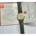 Vintage gents 9ct gold Omega automatic De ville seamaster watch is in good condition and working b