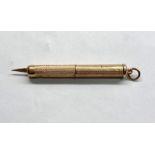 Vintage 9ct gold propelling toothpick hallmarked 9.375 measures approx 5.6mm long age related marks