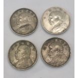 4 China Silver Yuan - Yuan Shikai Fat Man coins