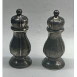 Pair of antique dutch silver hallmarked salt and pepper each measures approx height 10.5cm in good u