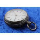 Vintage gents hallmarked 925 silver fusee pocket watch (127g)