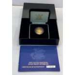 United kingdom 2005 gold proof sovereign boxed coa