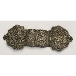 Antique hallmarked 1894 Birmingham silver nurses belt buckle (86g)