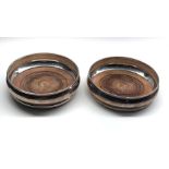 pair of silver hallmarked wine coasters london silver hallmarks measures approx 13.5cm dia height 3.