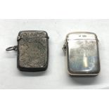 2 antique silver vesta cases