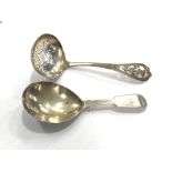 2 x Vintage Hallmarked .925 SILVER Caddy Spoons Inc. Edinburgh Hallmarks (26g)