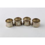 Set of 4 x Vintage Stamped silver Napkin Rings (81g)