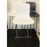 3 Designer bar stools signed Vitra HAL design Jasper Morrison 2 white 1 black