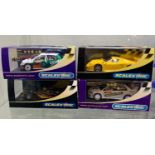 4 Scalextric boxed collectors club cars includes Skoda , Dallaraindy, Porsche GTI Mitsubishi