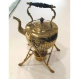 Antique brass spirit kettle