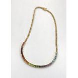 18ct Gold stone set necklace weight approx 27.3g