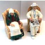 2 Large Royal Doulton figures taking things easy and forty winks