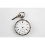 Vintage gents hallmarked .925 sterling silver pocket watch key-wind spares and repairs maker -