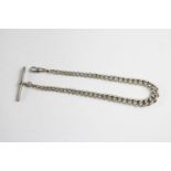 Vintage sterling silver graduated albert watch chain