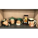 5 Large Royal Doulton character jugs