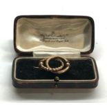 boxed vintage 14ct gold brooch measures approx 28mm by 22mm hallmarked 585mm weight 4.1g