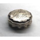 Antique 18th / 19th century dutch silver peppermint box measures approx 53mm dia