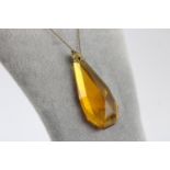 Antique Czech glass amber Glass pendant necklace