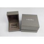 Neil Lane 14ct white gold .23 diamond and sapphire half eternity ring in original packaging