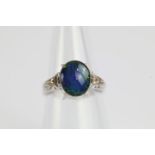 10k white gold opal dress ring