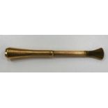 Elegant vintage 9ct gold cheroot / cigarette holder with apple juice bakelite mouthpiece dated to