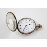 Vintage Gents Hallmarked .925 STERLING SILVER JW Benson London Half Hunter POCKET WATCH Hand-Wind