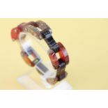 Victorian scottish revival carved agate gemstone bracelet