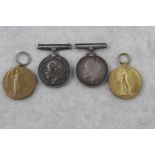 WW1 Medal Pairs Full Size Named SS7691 S.A Mitchell ABRN & 72591 Gunner J.W King - Royal Artillery