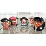 5 Large Royal Doulton character jugs